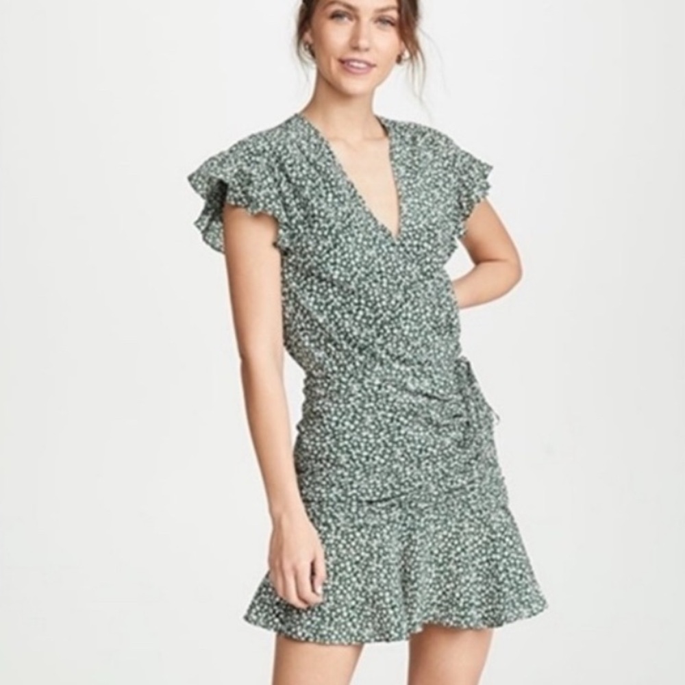 Veronica Beard Green Floral Mini Dress